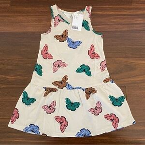 ✨5/$25✨H&M Cream Tank Dress with Multicolor Butterfly Print